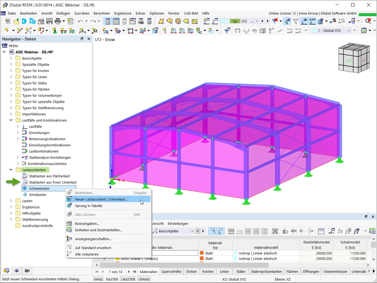 Lastassistenten - Schneelasten in RFEM 6
