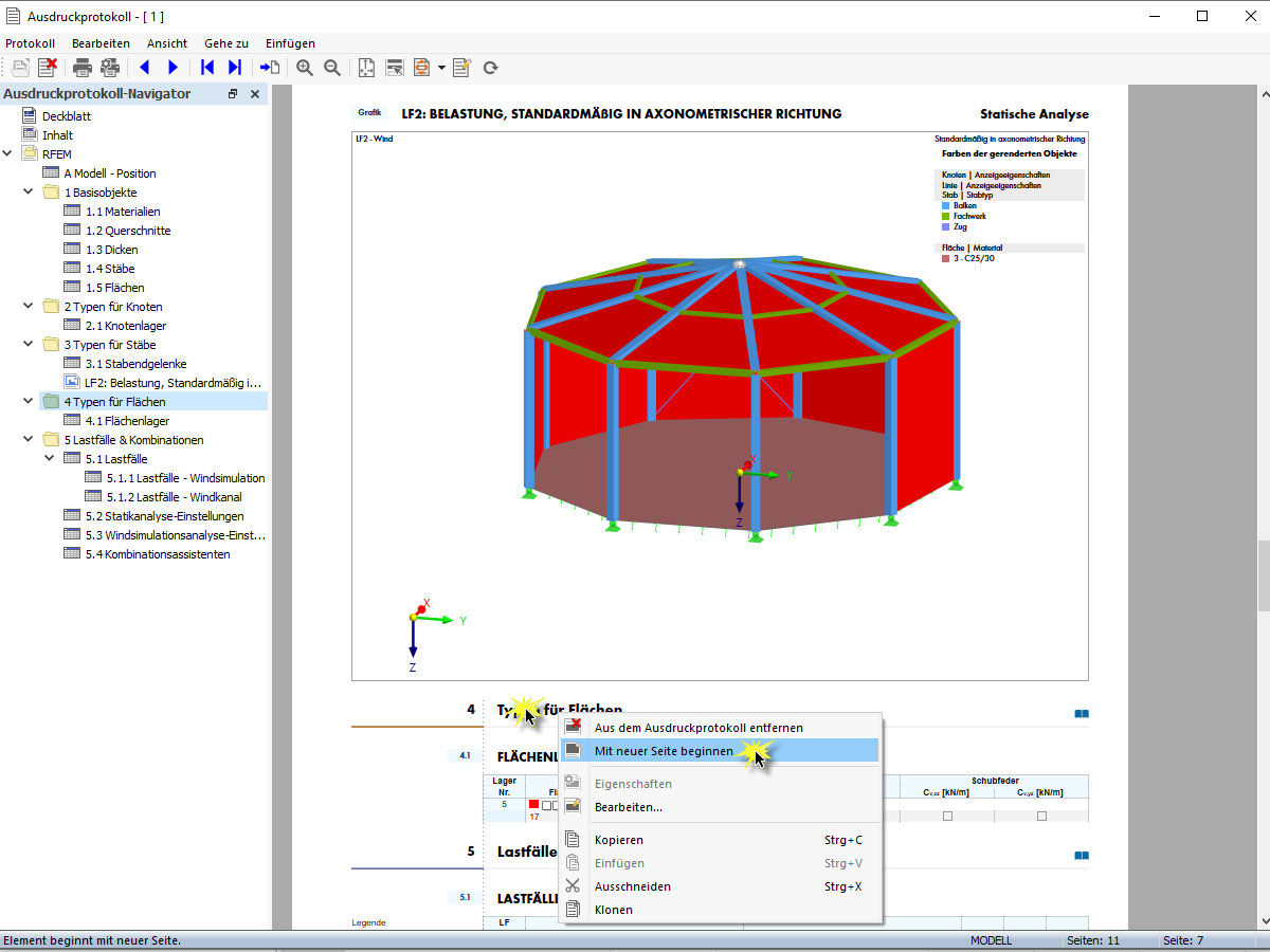 FAQ 005182 | Ist es möglich, Seitenumbrüche im Ausdruckprotokoll manuell zu erstellen.