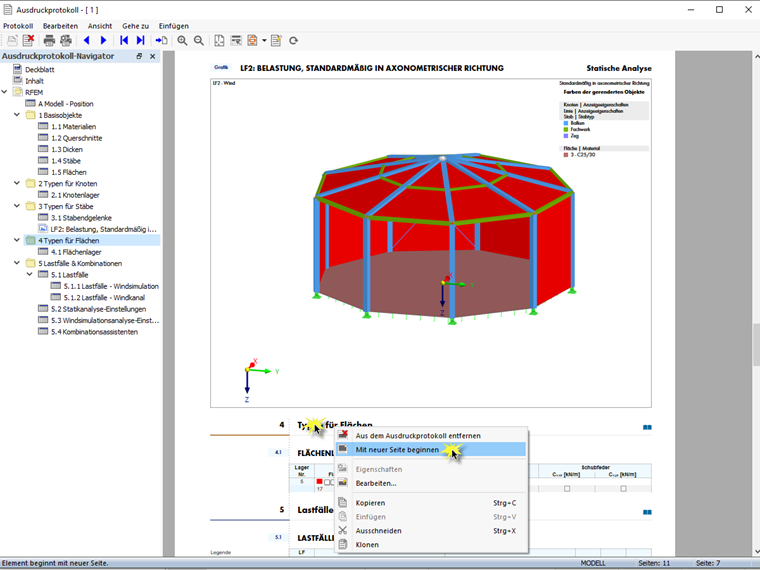 FAQ 005182 | Ist es möglich, Seitenumbrüche im Ausdruckprotokoll manuell zu erstellen.