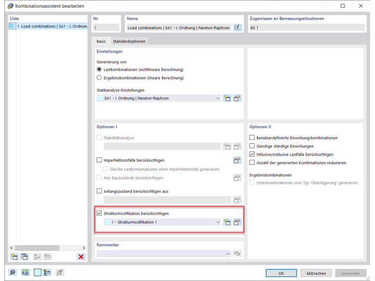 Option zur Steifigkeitsmodifizierung