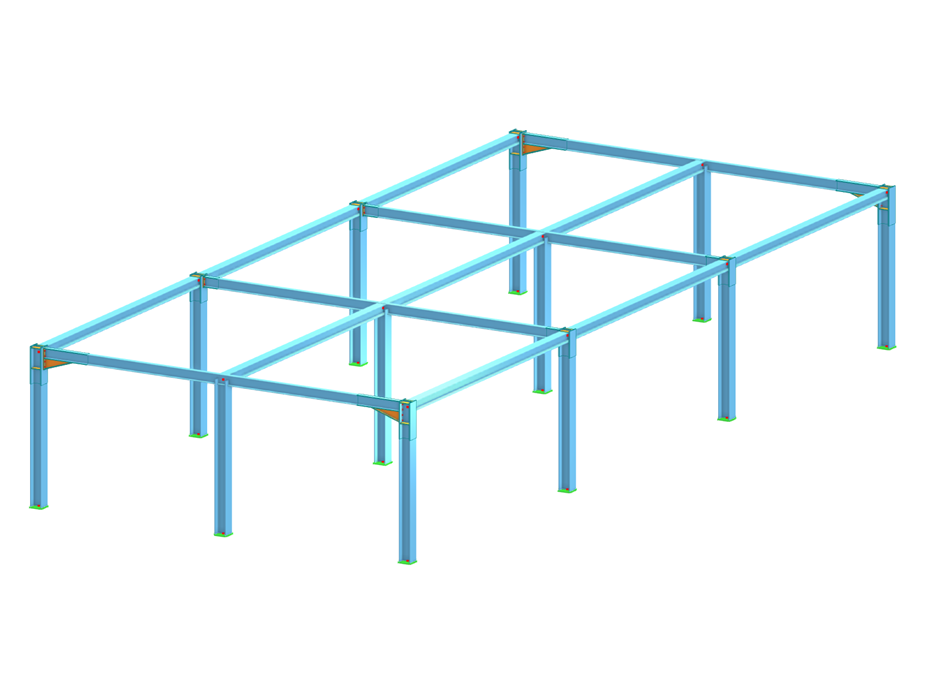 Stahlrahmenkonstruktion mit Verbindungen