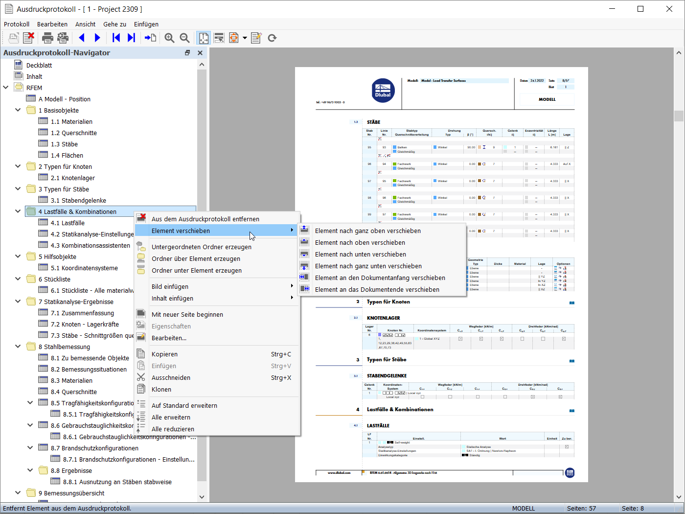 Ausdruckprotokoll-Navigator