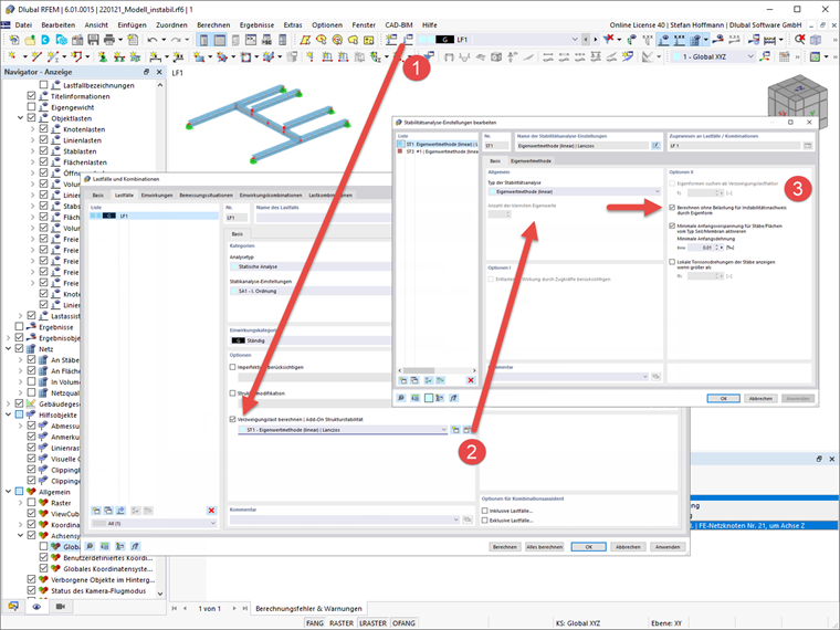 FAQ 005191 | Mein Modell in RFEM 6 ist instabil. Wie kann ich dies korrigieren?