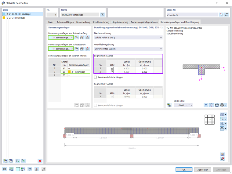 Bezugslänge für Durchbiegungsnachweis