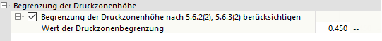 Begrenzung der Druckzonenhöhe