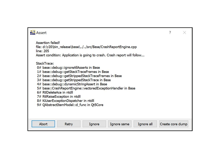 FAQ 005199 | Direkt nach dem Start des Programms erhalte ich eine Fehlermeldung mit der Bezeichnung "Assertion failed!". Was kann ich tun um das Problem zu beheben