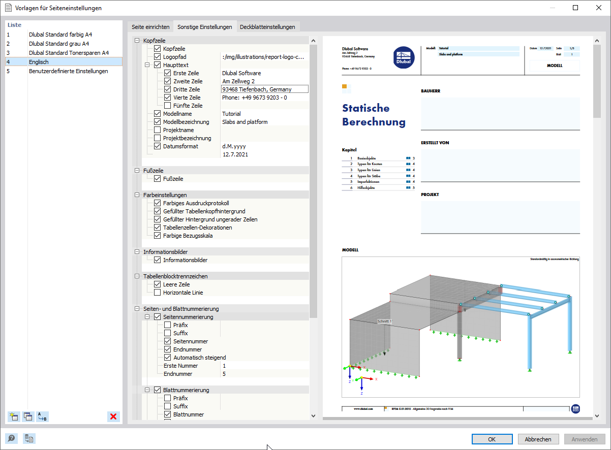 Druckkopf aus Vorlagen auswählen