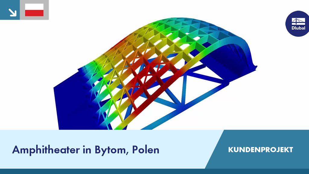 Architektonisches Amphitheater in Bytom, Polen, als Kundenprojekt konzipiert.