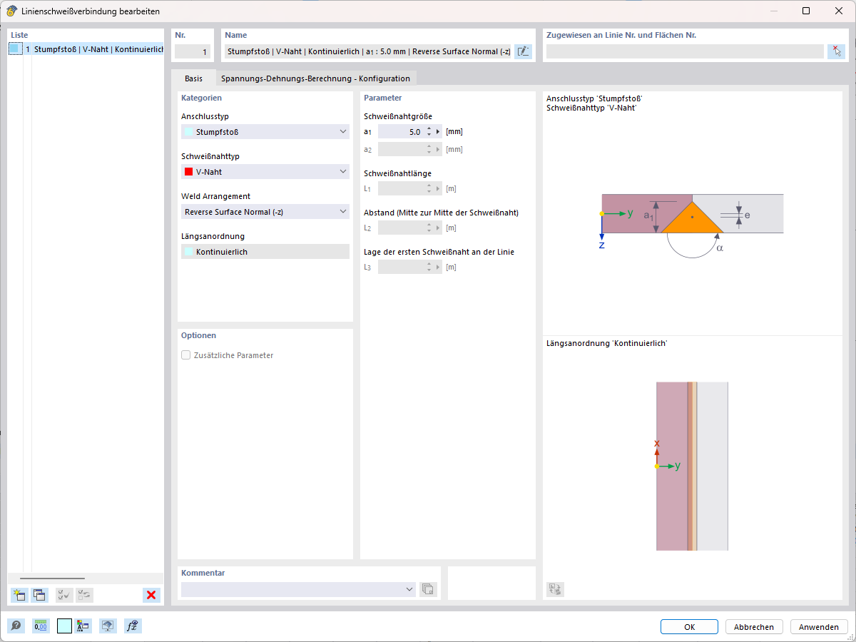 FAQ 005200 | Ist es möglich, mit RFEM 6 die Spannungen von Schweißnähten zwischen Flächen zu berechnen?