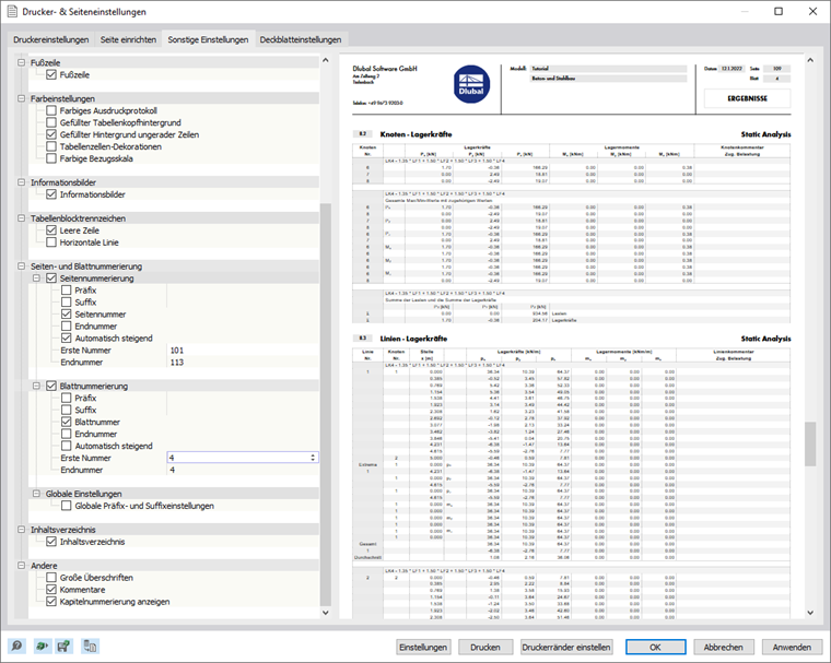 Seiten- und Blattnummerierung festlegen