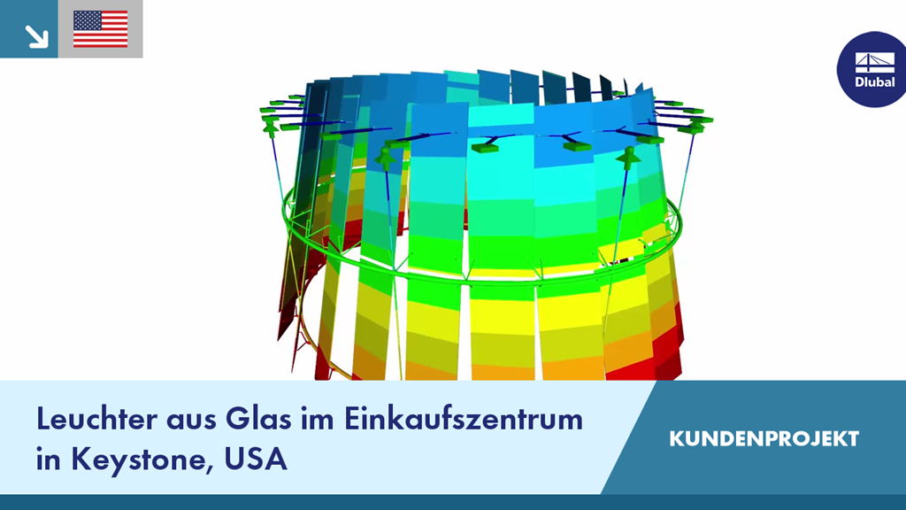 Gläserner Leuchter in einem Einkaufszentrum in Keystone, USA, gezeigt als Kundenprojekt.
