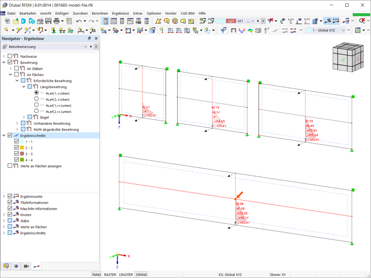 Erforderliche Längsbewehrung