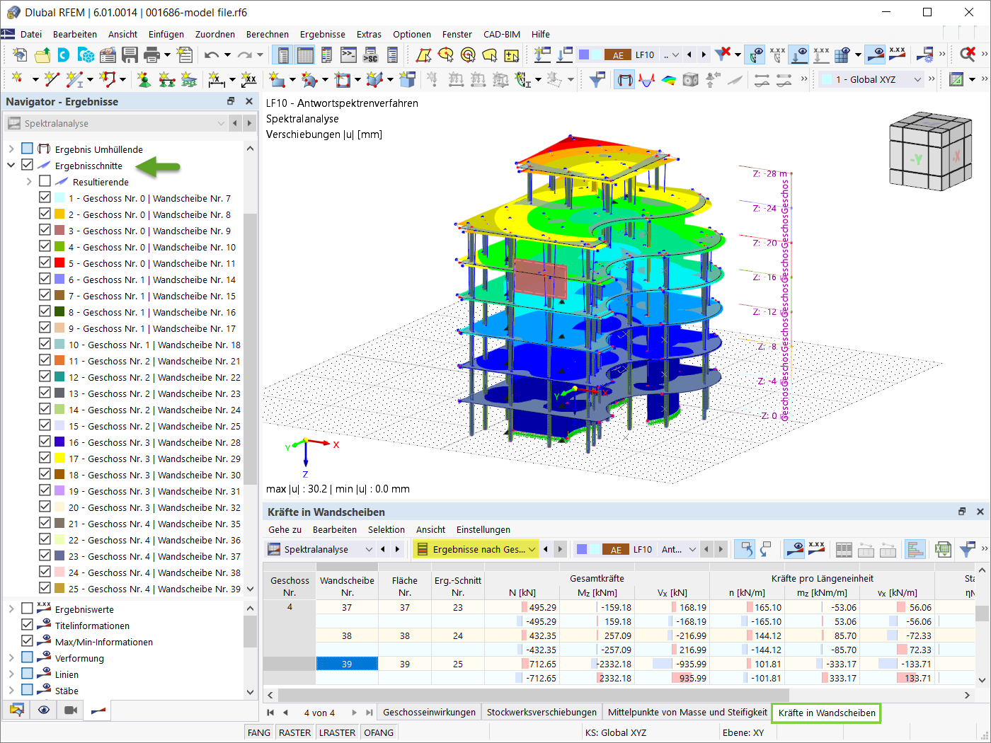 Kräfte in Wandscheiben