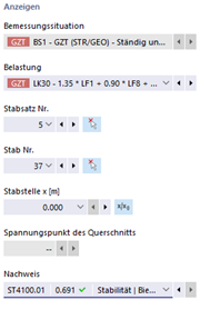 Anzeigeeinstellung für Nachweisdetails
