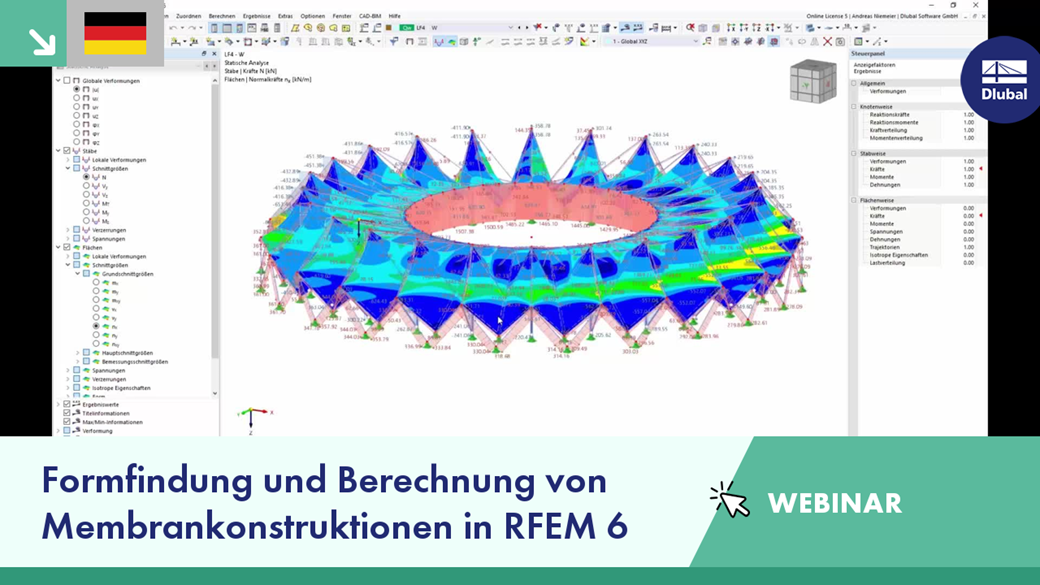 Formfindung und Berechnung von Membrankonstruktionen