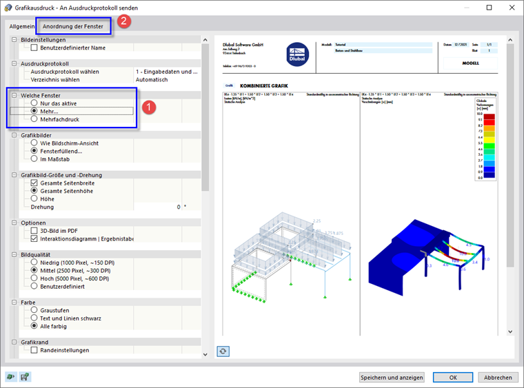 Mehrere Fenster drucken