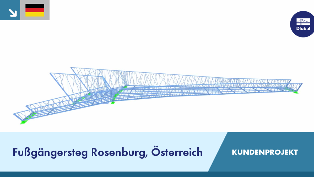 Fußgängersteg über eine Flusslandschaft in Rosenburg, Österreich.