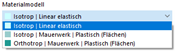 Auswahlmöglichkeit Materialmodelle