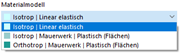 Auswahlmöglichkeit Materialmodelle