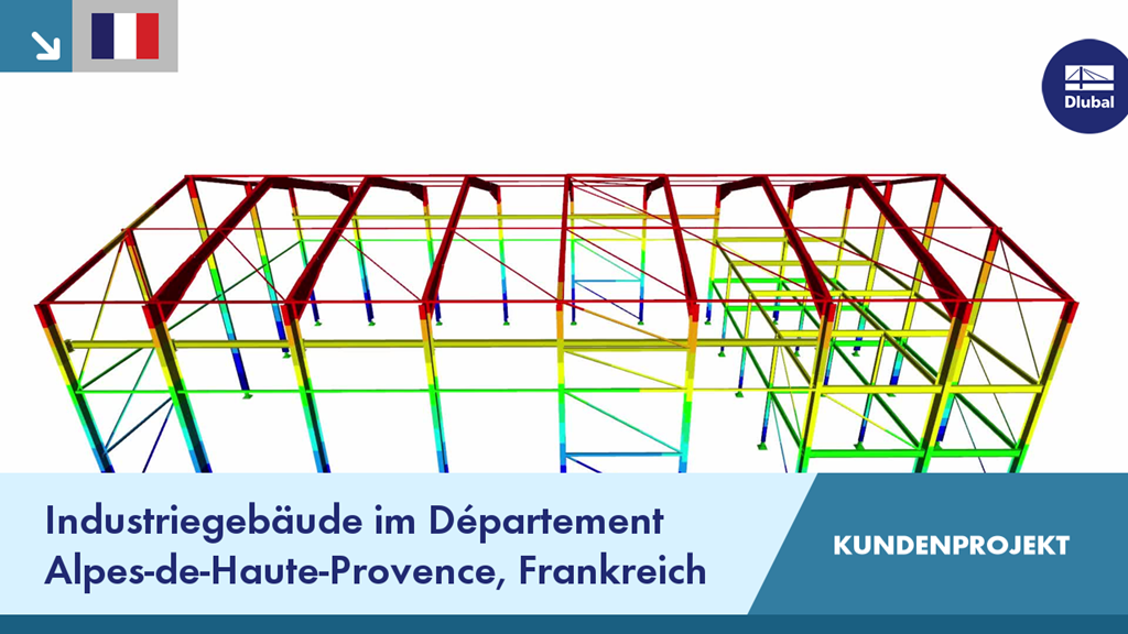 Modernes Industriegebäude in Alpes-de-Haute-Provence, Frankreich, Studentenprojekt.