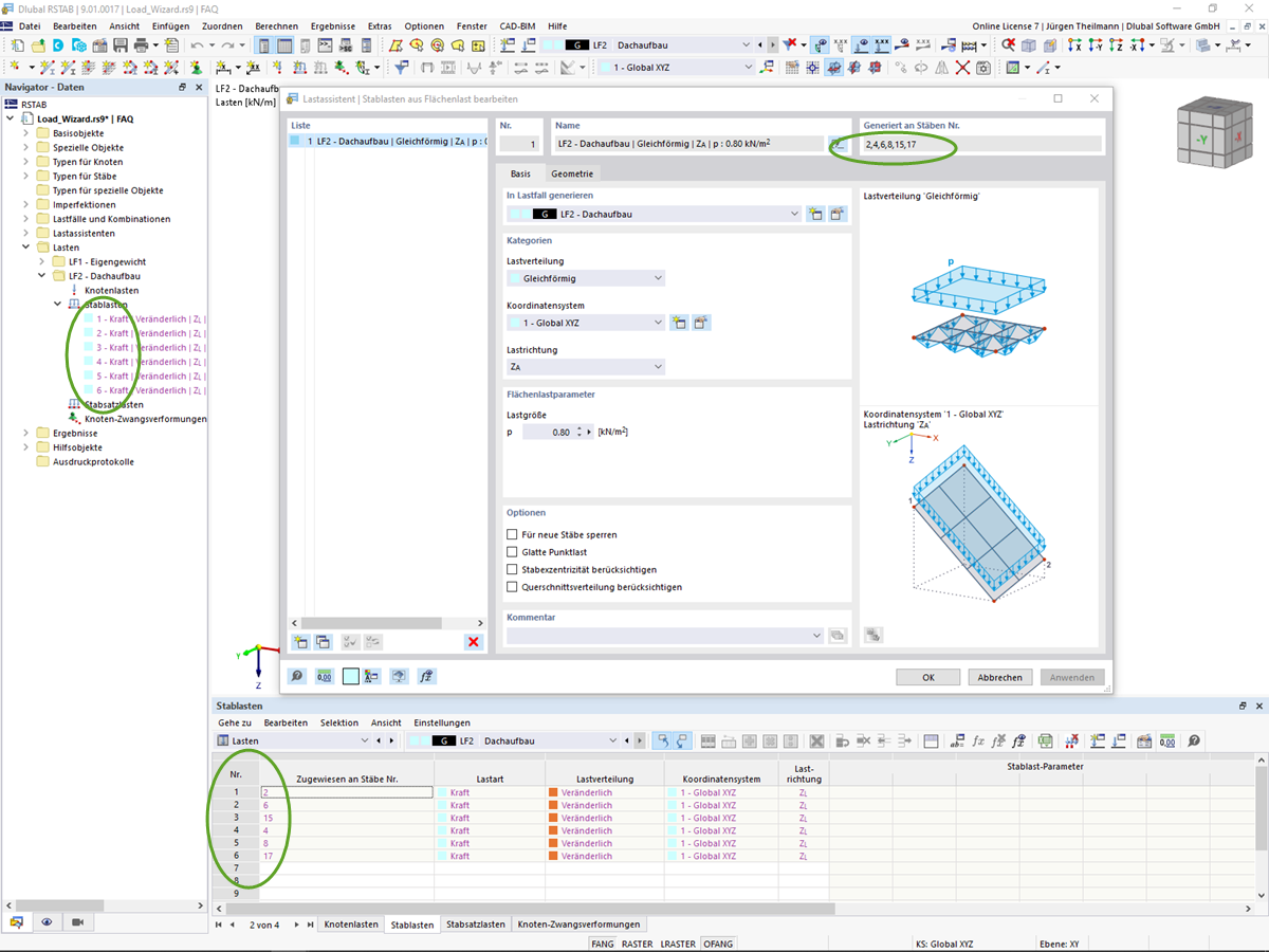 FAQ 005207 | Wenn ich in meinem Modell die Lasten aus dem Lastassistenten getrennt anzeigen lasse, verschwinden sie. Was mache ich falsch?