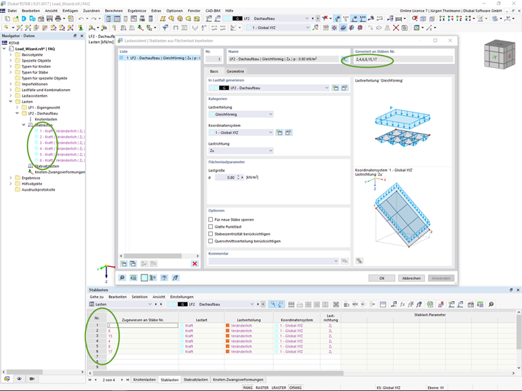 FAQ 005207 | Wenn ich in meinem Modell die Lasten aus dem Lastassistenten getrennt anzeigen lasse, verschwinden sie. Was mache ich falsch?