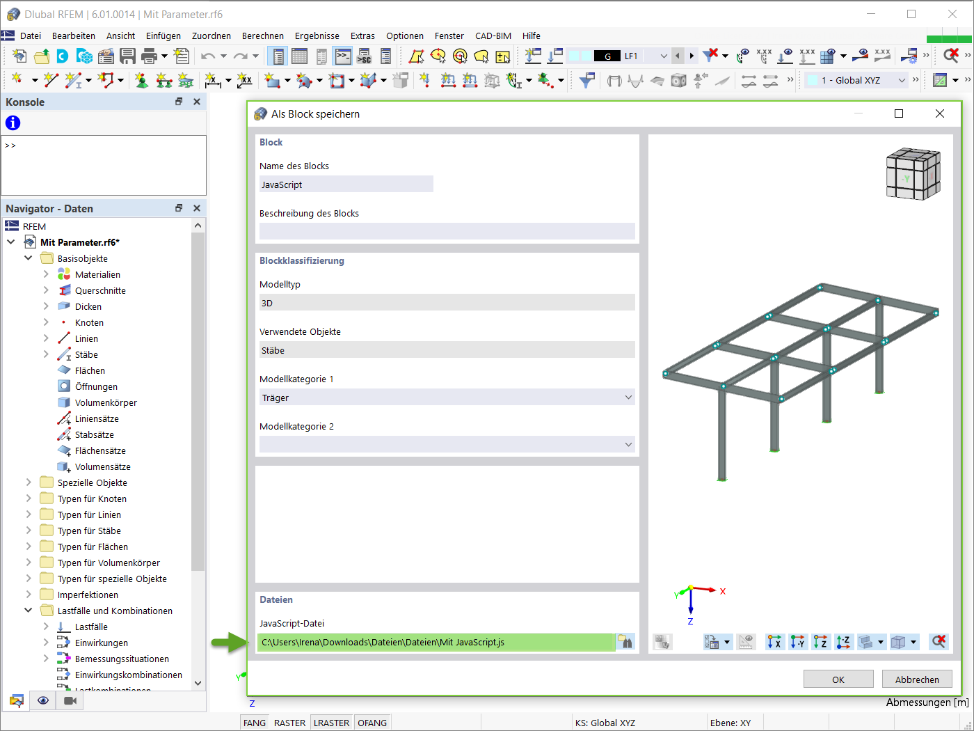 Importieren einer JavaScript-Datei