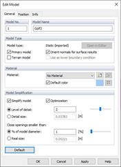 Modell bearbeiten, Register 'Allgemein'