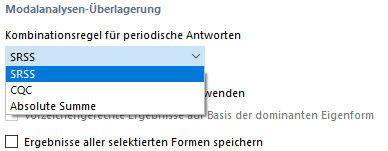 Kombinationsregel für periodische Antworten auswählen