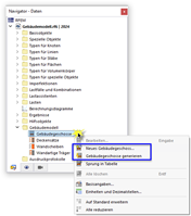 Optionen zum Erzeugen von Gebäudegeschossen