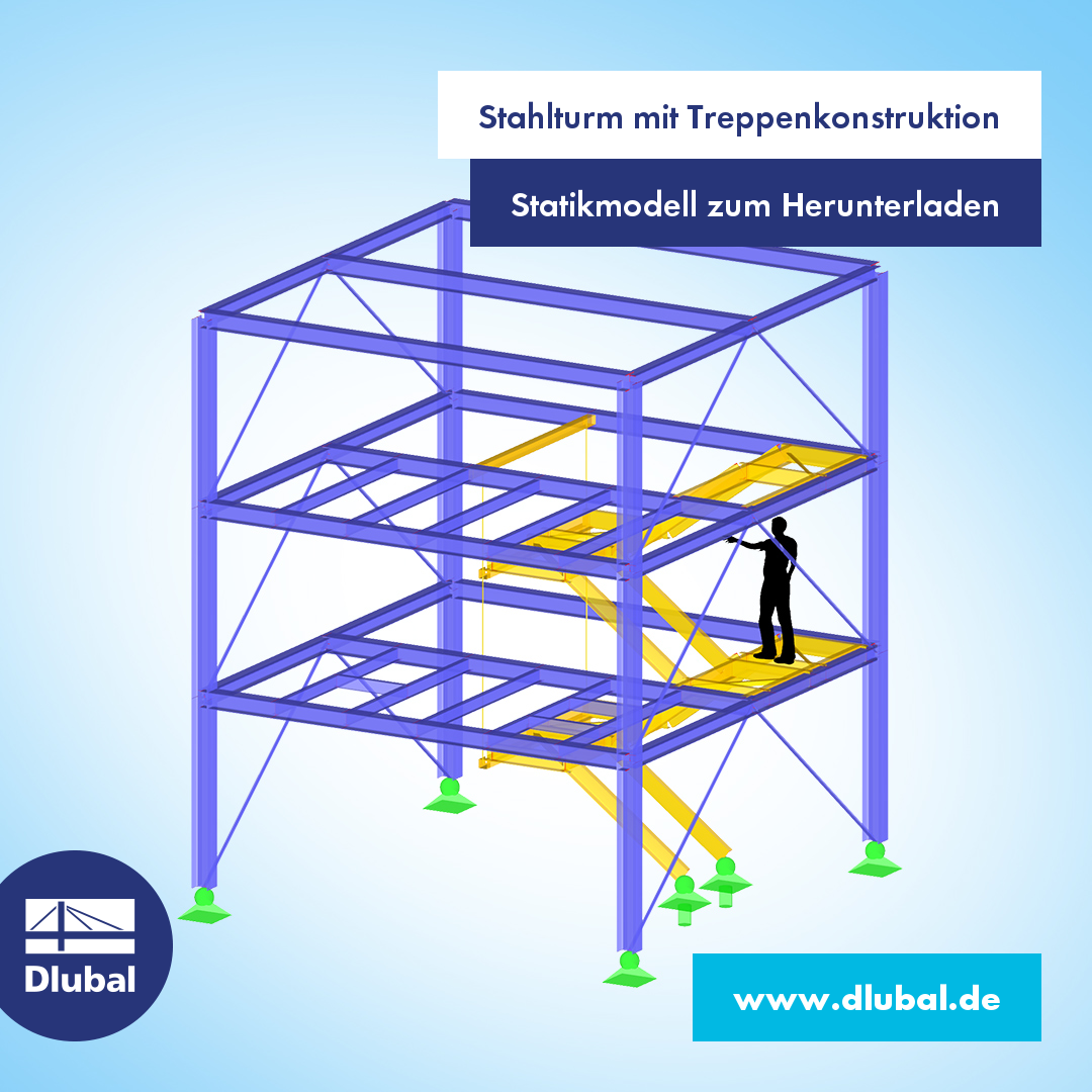 Stahlturm mit Treppenkonstruktion