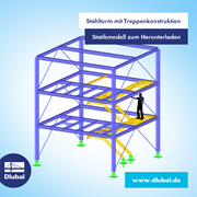 Stahlturm mit Treppenkonstruktion