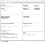 Dialog 'Neues Modell - Basisangaben', Register 'Einstellungen und Optionen'