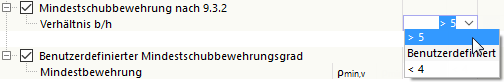 Mindestschubbewehrung nach 9.3.2 für DIN EN 1992-1-1