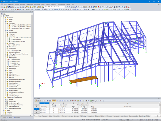 3D-Modell der Talstation in RFEM (© m3-ZT GmbH)
