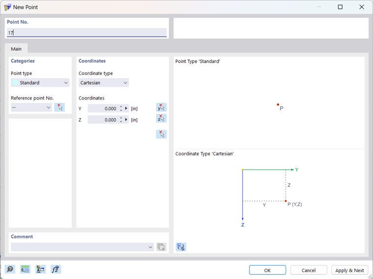 Dialog 'Neuer Punkt'