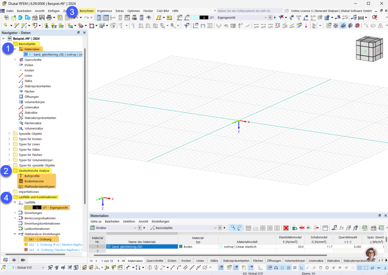 Eingliederung der Geotechnischen Analyse in RFEM 6