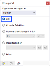 Zurücksetzen der Auswahl im Steuerpanel