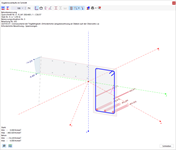 Diagramm mit Spannungen von Bewehrungsstäben und Beton