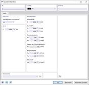 Dialog 'Neue Schnittgrößen'