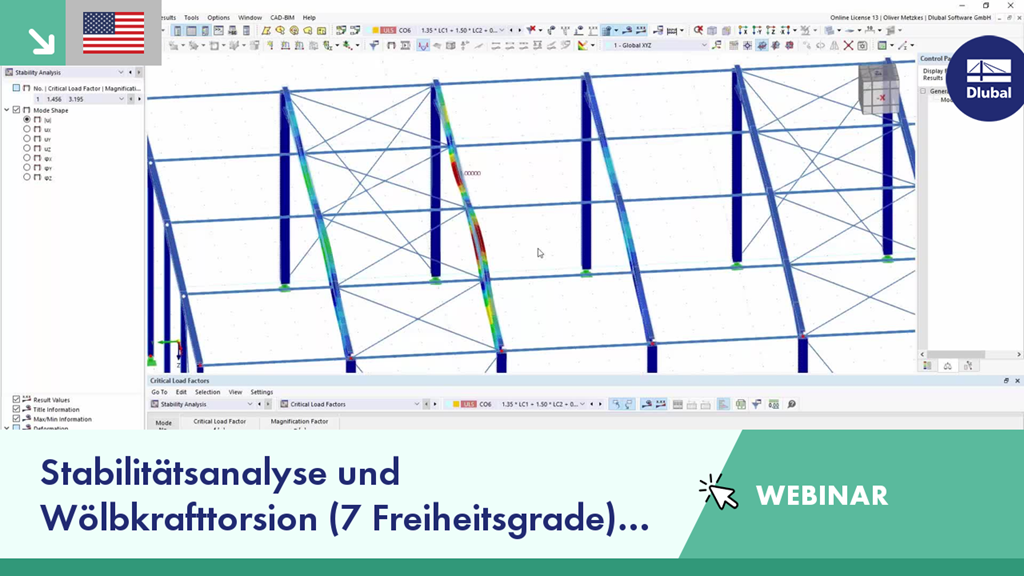 Stabilitätsanalyse und Wölbkrafttorsion (7 Freiheitsgrade) in RFEM 6