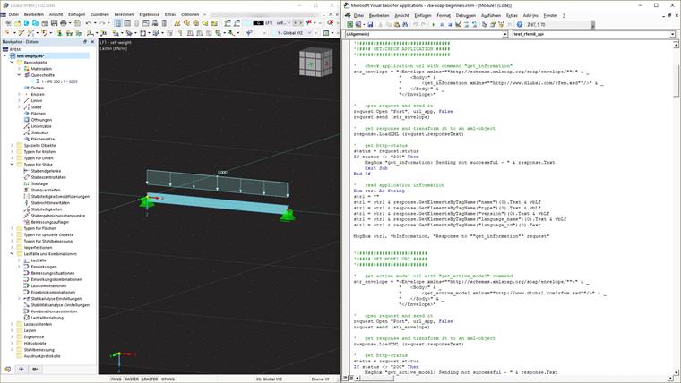 Erzeugter Träger auf zwei Stützen mit Stablast