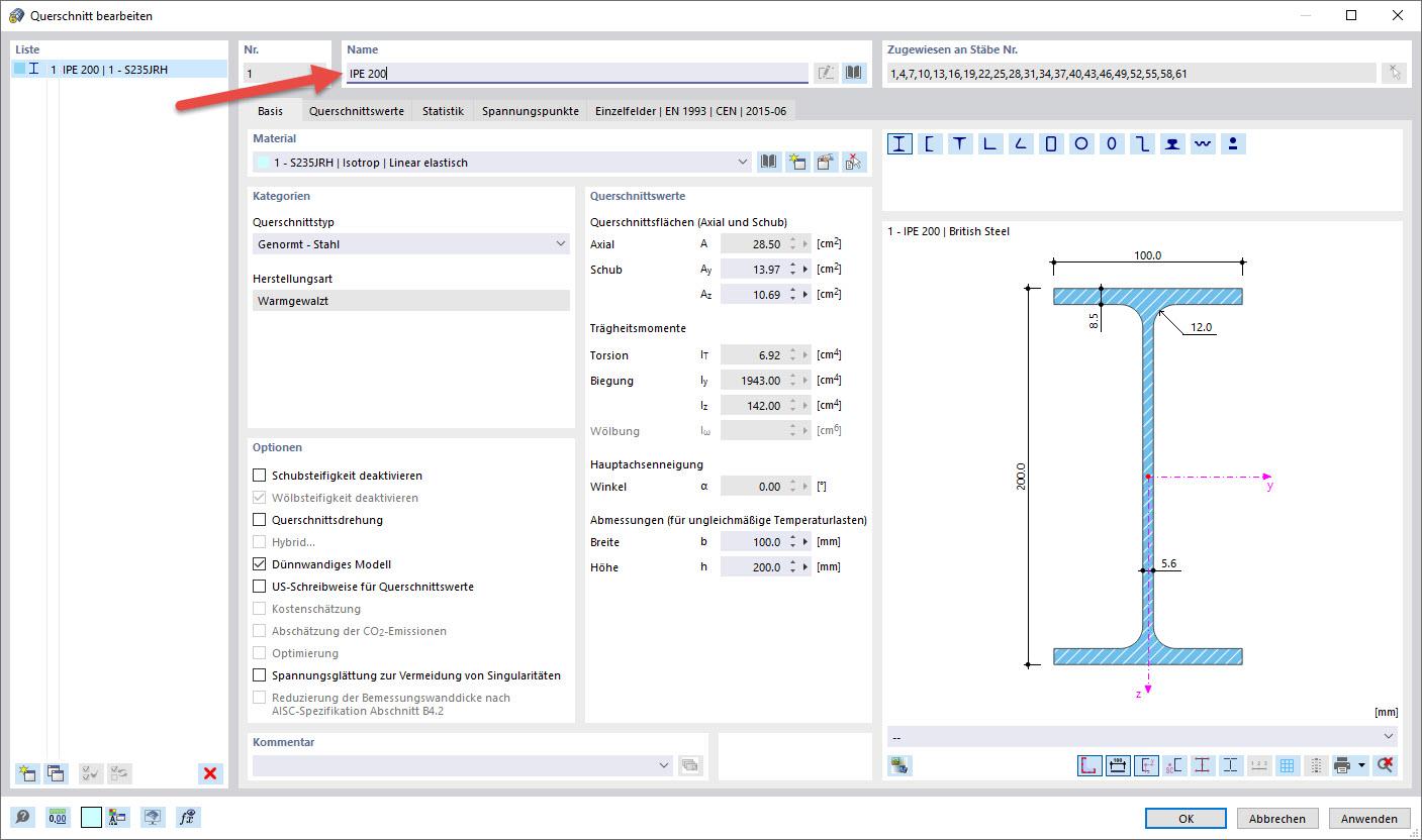 Überprüfung, ob ein Name gültig ist, über die Eingabe in der grafischen Oberfläche