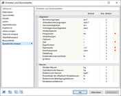 Einheiten und Dezimalstellen für dynamische Analyse anpassen