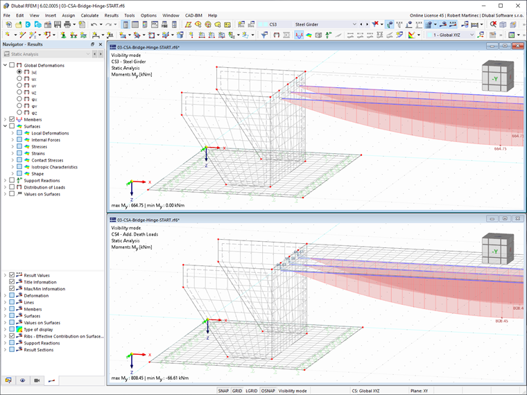 FAQ 005233 | Können die Eigenschaften von Stäben oder Flächen in den einzelnen Bauzuständen, wie z.B. ihre Lage, geändert werden?