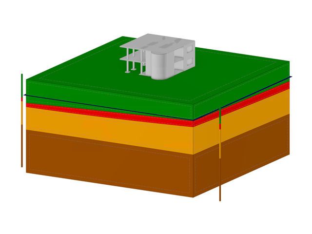 Gebäude auf Bodenmodell