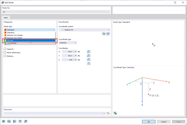 FAQ 005237 | Gibt es in RFEM 6 eine Möglichkeit, Knoten an Durchdringungen von Linien zu erstellen, ohne die Linie zu teilen?