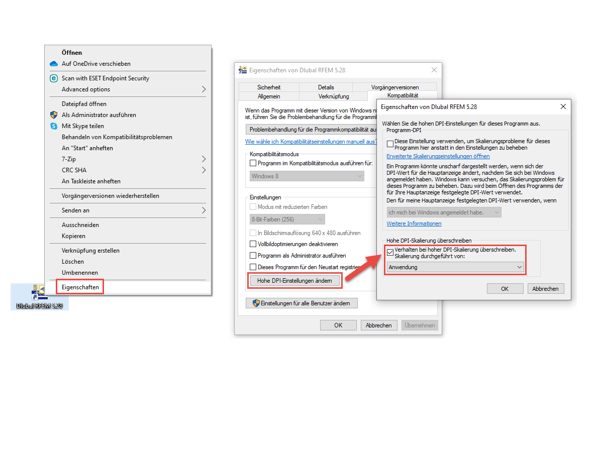 FAQ 002633 | Bei einigen Fenstern sind Bereiche abgeschnitten, so dass Schaltflächen oder Funktionen des Programmes nicht erreicht werden können. Wie kann man das 