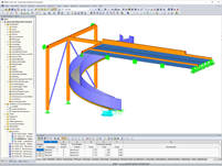 Modell der Wendeltreppe mit Unterkonstruktion in RFEM (© StructureCraft)