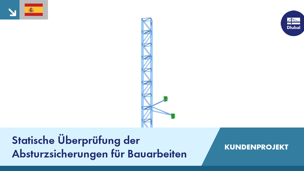 Statische Berechnung der im Bauwesen verwendeten Sicherheitsausrüstung, dargestellt in einem Computermodell.